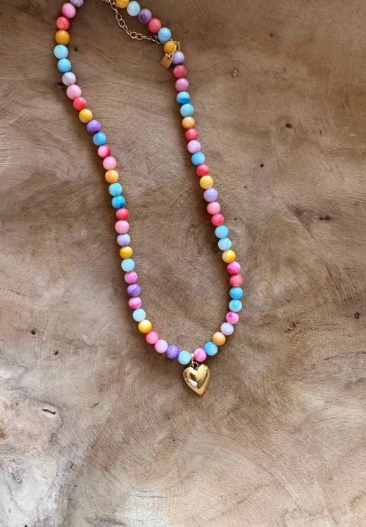 NASZYJNIK DOLCE VITA Z KOLOROWEJ MASY PERŁOWEJ