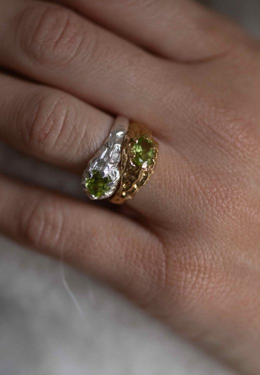 PIERŚCIONEK RAW  NO.2 PERIDOT 