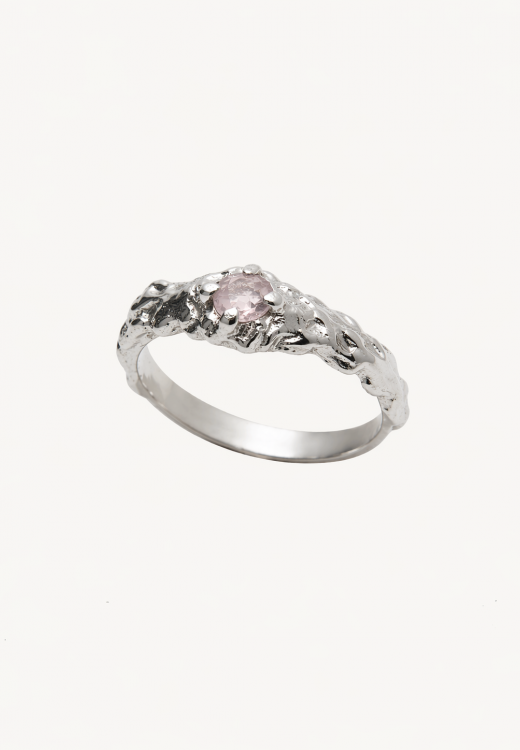 PIERŚCIONEK RAW NO.3 Z KWARCEM RÓŻOWYM